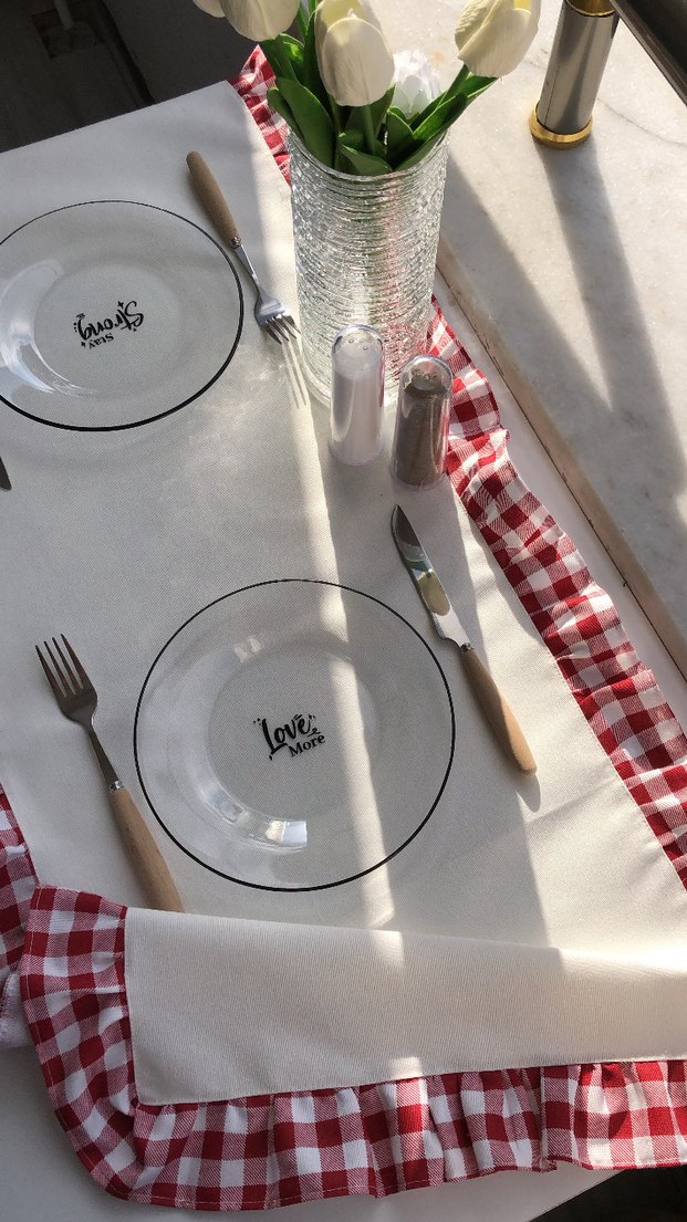 Pötikare Fırfırlı Ekru Runner - Görsel 2