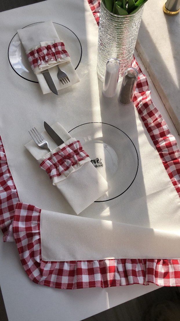 Fırfırlı Çatal Kaşık Bıçak Kılıfı - Görsel 2