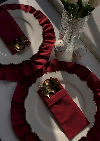 Bordo Çatal Kaşık Bıçak Kılıfı - Görsel 2