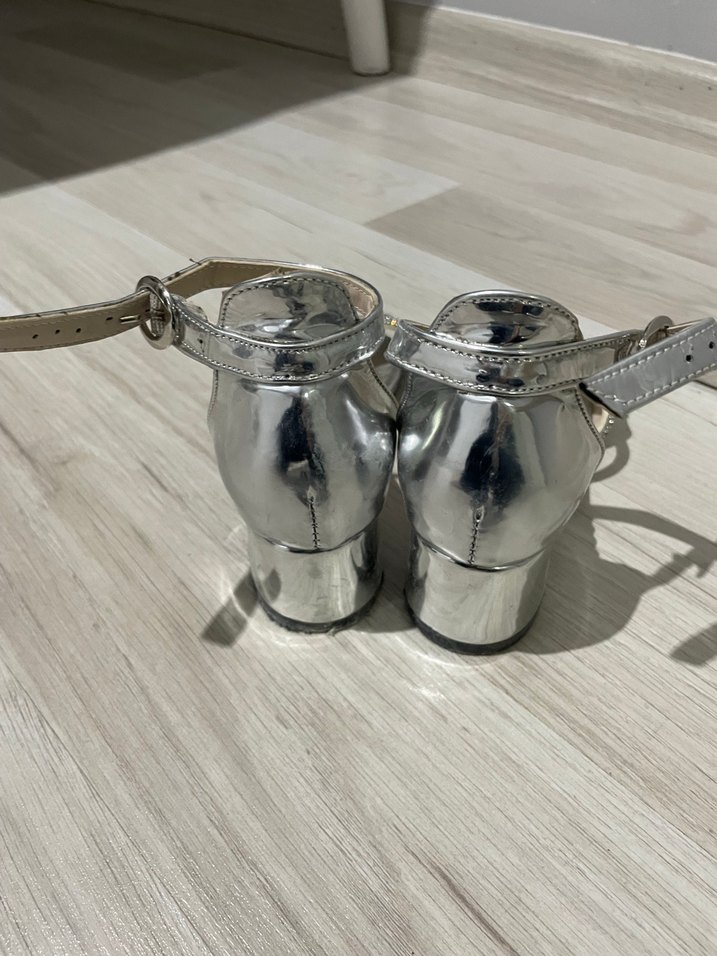 Gri  Tokalı Topuklu çocuk Ayakkabı - Görsel 5