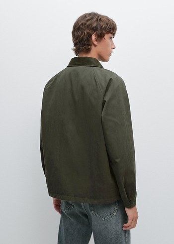 Yakası deri ceket - Görsel 8