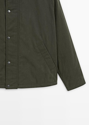 Yakası deri ceket - Görsel 7