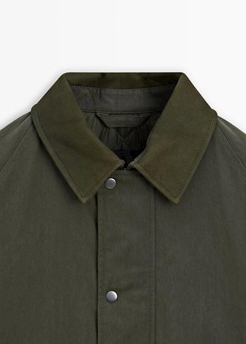 Yakası deri ceket - Görsel 3