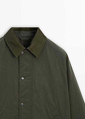 Yakası deri ceket - Görsel 5