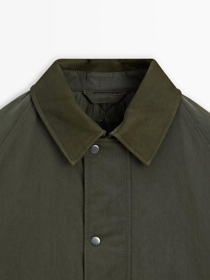 Yakası deri ceket - Görsel 3