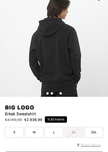 m Beden siyah Renk Salomon Siyah Kapüşonlu Erkek oversize Sweatshirt