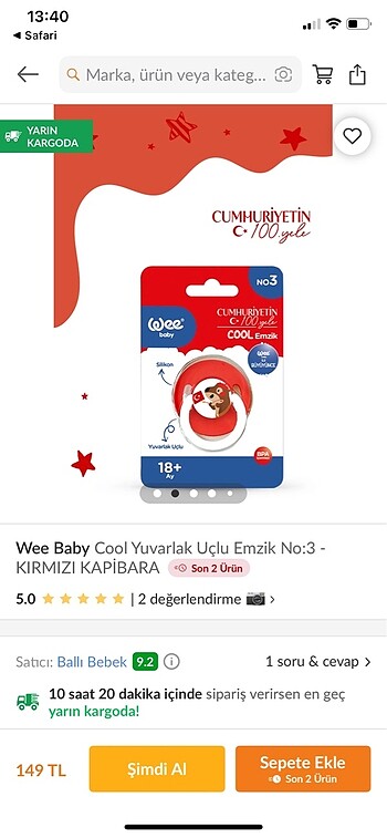 Wee baby Yuvarlak uclu emzik 18+ ay