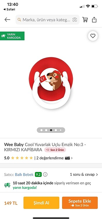 Civil Wee baby Yuvarlak uclu emzik 18+ ay