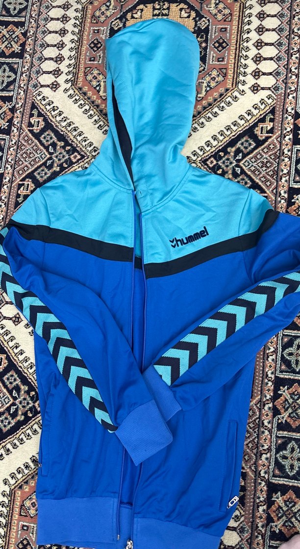 Erkek  çocuk Mavi Fermuarlı Kapüşonlu Ceket - Görsel 2