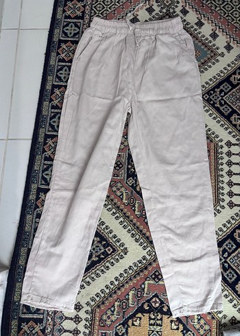 Kadın Gri Pamuklu Salaş Kumaş Pantolon - Görsel 2