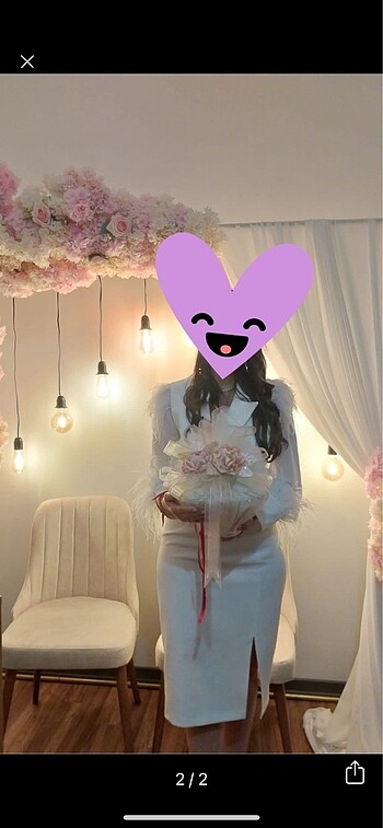 Diğer Nişan-Nikah Beyaz otrişli elbise