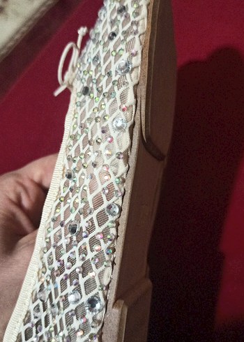 Beyaz İşlemeli Boncuklu  Babet.cok az kullanıldı.saglam.temiz - Görsel 11