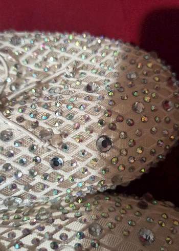 Beyaz İşlemeli Boncuklu  Babet.cok az kullanıldı.saglam.temiz - Görsel 6