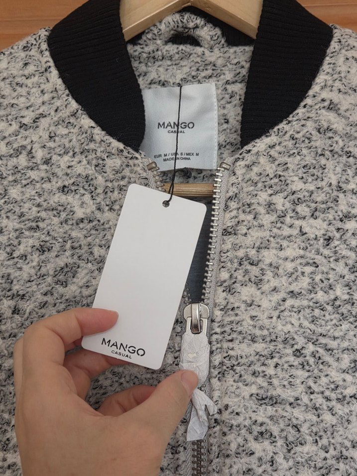 Mango Etiketli Yün Bomber Ceket — görsel 4/10