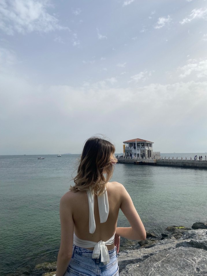 Beyaz Bağlama Desenli Büstiyer - Görsel 2