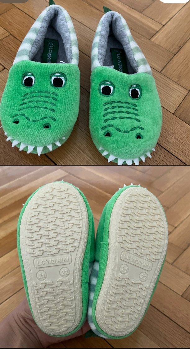 Yeşil Erkek kız Çocuk Sıcak Terlikler panduf - Görsel 3