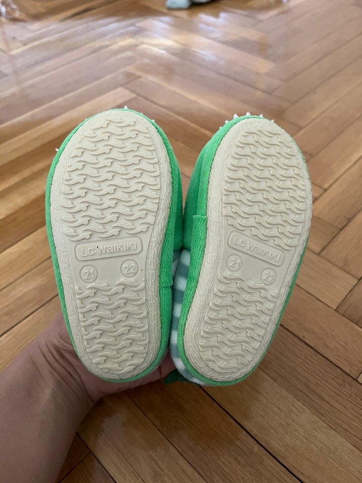 Yeşil Erkek kız Çocuk Sıcak Terlikler panduf - Görsel 2