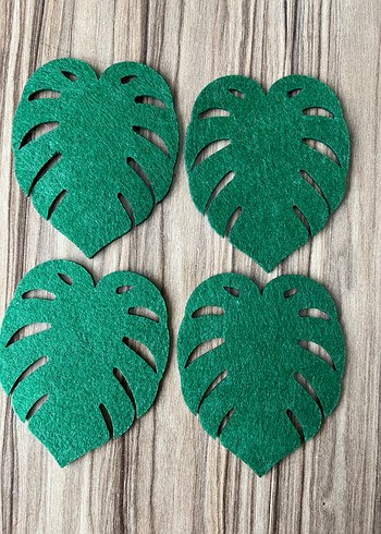 Bohem Tarzı Yaprak ve Desenli Keçe Bardak Altlıkları - Görsel 2