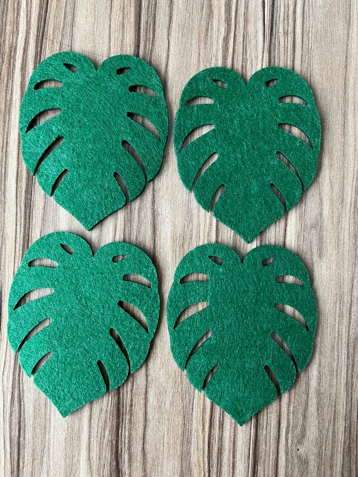 Bohem Tarzı Yaprak ve Desenli Keçe Bardak Altlıkları - Görsel 2