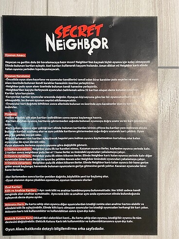 Kutu oyunu-Secret Neighbor Party Game - Görsel 7