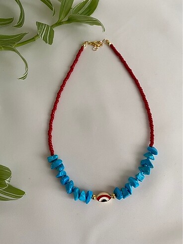 Kristal taş ve boncuk kolyeler - Görsel 7