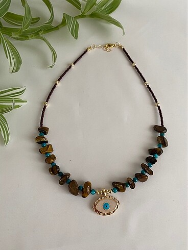 Kristal taş ve boncuk kolyeler - Görsel 8