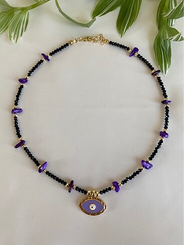 Kristal taş ve boncuk kolyeler - Görsel 16