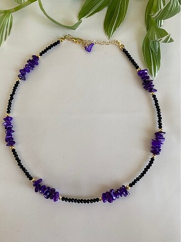 Kristal taş ve boncuk kolyeler - Görsel 17