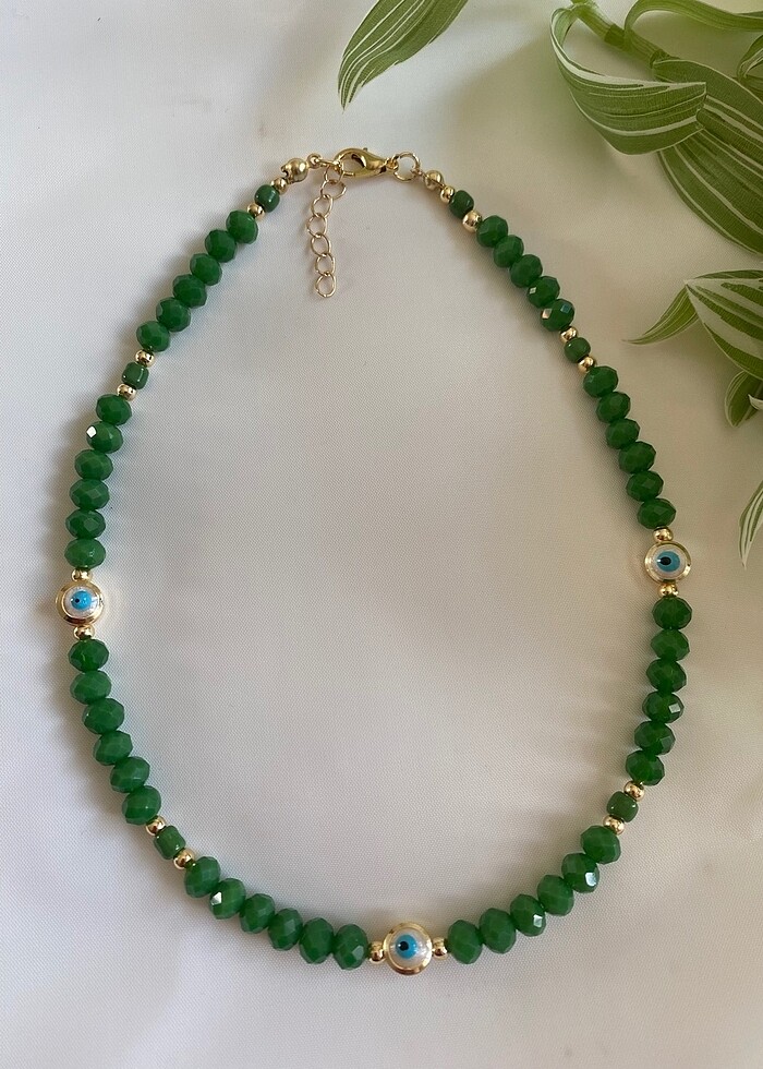 Kristal taş ve boncuk kolyeler - Görsel 4