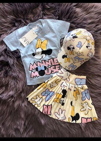 Minnie Mouse Baskılı Bebek Kız Takımı