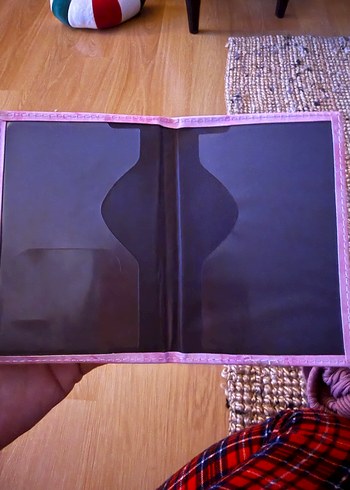 Fermuarlı Pembe Deri Bohem Kadın Cüzdanı - Görsel 2