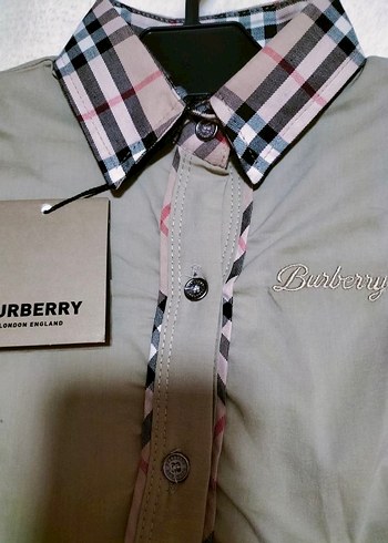 Kız Çocuk Bej Düğmeli Kısa Kollu Elbise - Görsel 2