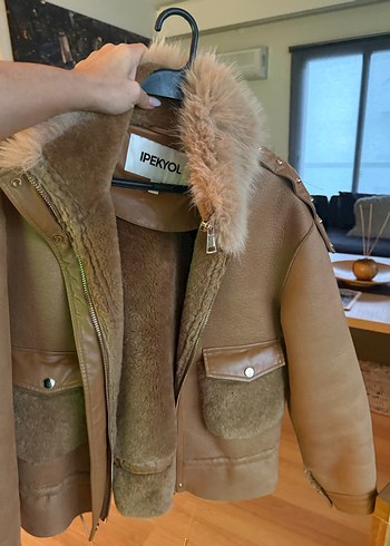 Kahverengi Kürklü Deri Kadın Ceket - Görsel 3