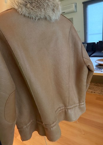 Kahverengi Kürklü Deri Kadın Ceket - Görsel 4