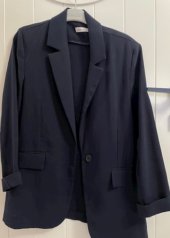 Düğmeli Lacivert Kadın Blazer Ceket