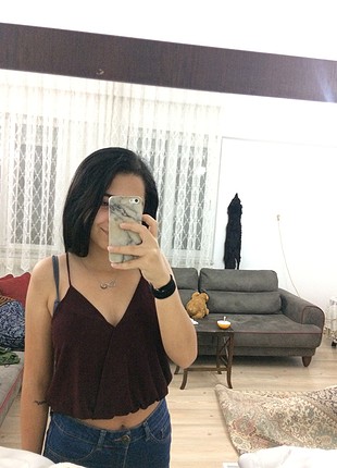 xs Beden bordo Renk Askılı bershka bluz