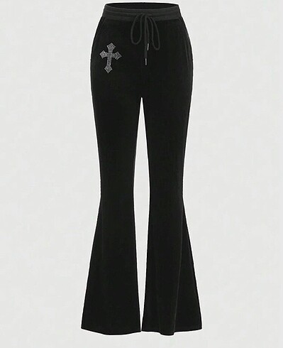 grunge cross flare leg sweatpants