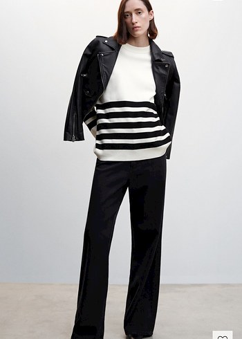 Mango Çizgili Oversize Kadın Sweatshirt