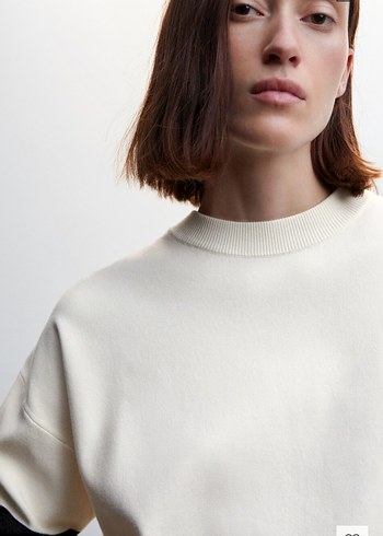 Çizgili Oversize Kadın Sweatshirt - Görsel 4