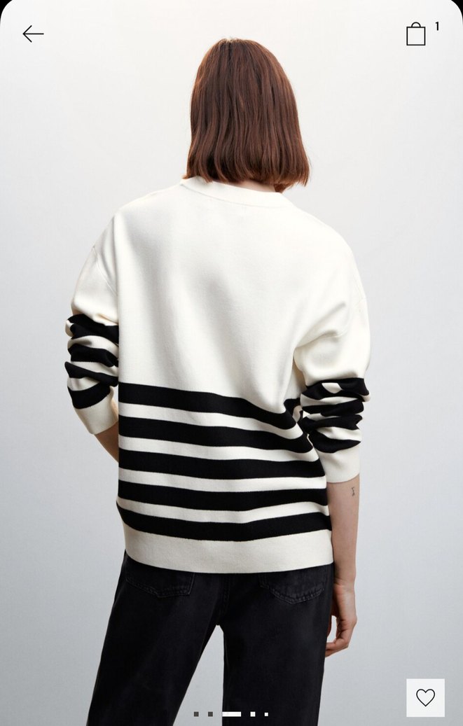 Çizgili Oversize Kadın Sweatshirt - Görsel 3