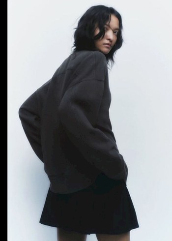 Zara soluk efektli antrasit Sweatshirt - Görsel 2