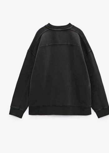 Zara soluk efektli antrasit Sweatshirt - Görsel 4