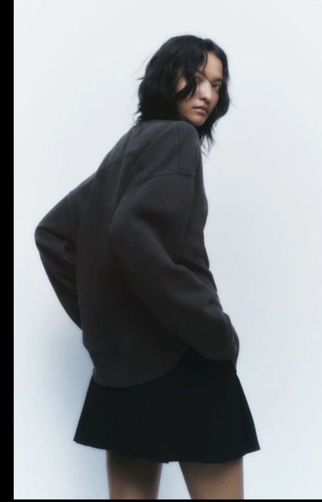 Zara soluk efektli antrasit Sweatshirt - Görsel 2