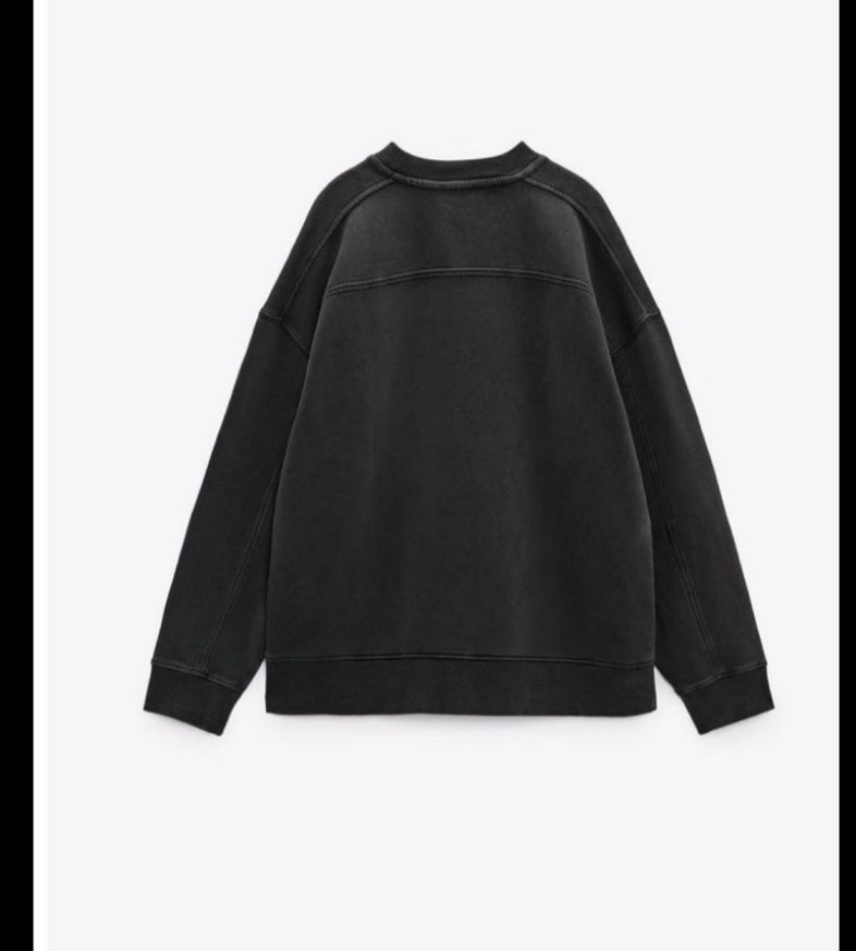 Zara soluk efektli antrasit Sweatshirt - Görsel 4