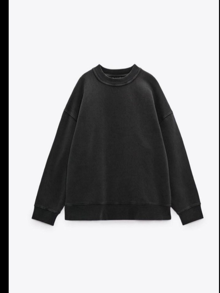 Zara soluk efektli antrasit Sweatshirt - Görsel 3