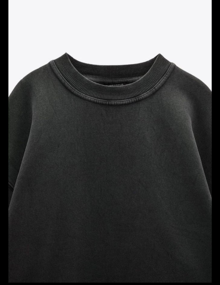 Zara soluk efektli antrasit Sweatshirt - Görsel 5