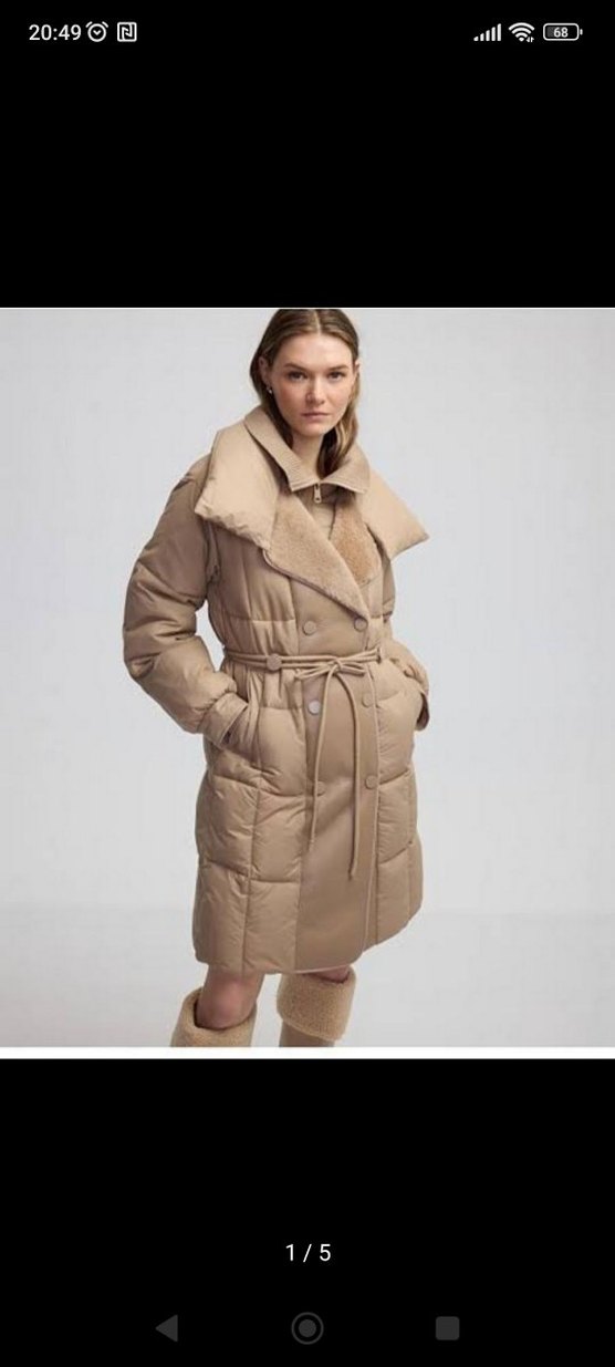 İpekyol Bej Uzun Kürklü Kadın Mont - Görsel 2