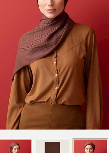 imonnoor acı Kahverengi Naia Kadın Şal - Görsel 2