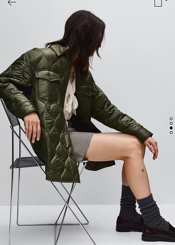 Kadın Haki Mini Kısa Mont - Görsel 2