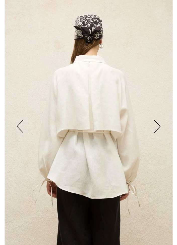 manuka keten trenç gömlek - Görsel 4